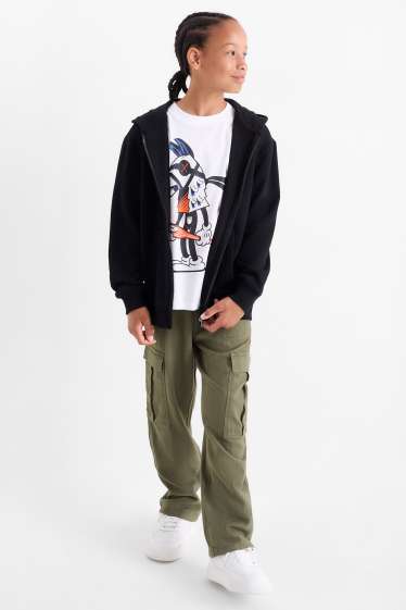 Bambini - Pantaloni cargo - misto lino - kaki