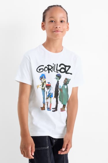 Kinder Jungen - Gorillaz - Kurzarmshirt - weiss