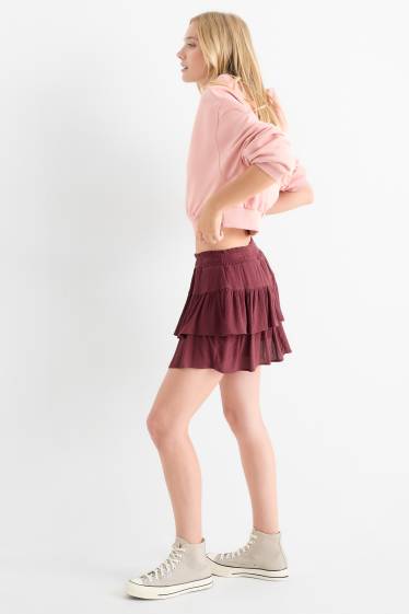 Dámské - Sukně skort - bordeaux