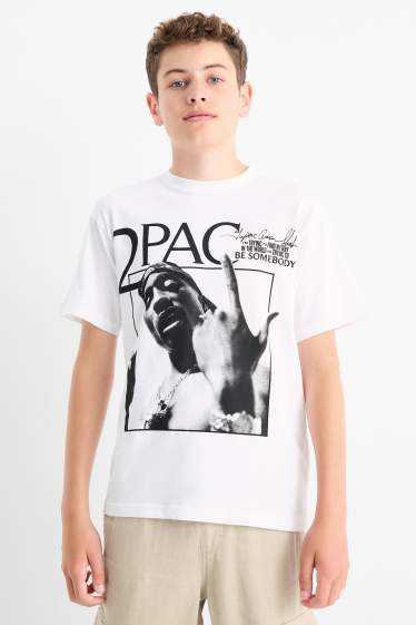 Děti - chlapci - Tupac - tričko s krátkým rukávem - bílá