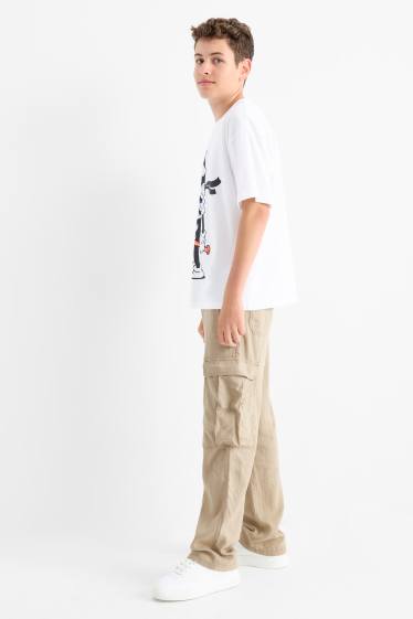 Kinderen: jongens - Cargobroek - linnenmix - licht beige