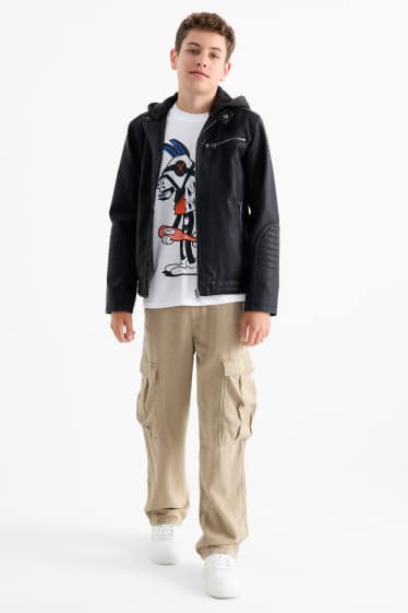 Kinderen: jongens - Cargobroek - linnenmix - licht beige