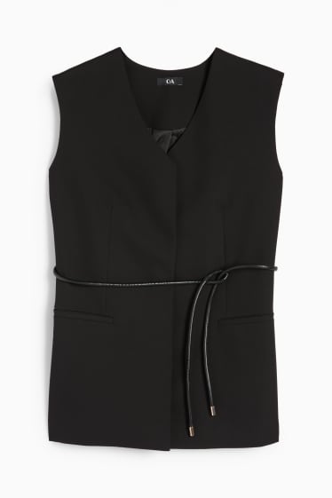 Damen - Business-Weste - Relaxed Fit - schwarz
