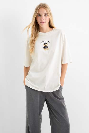 Damen - T-Shirt - Oversized - weiss