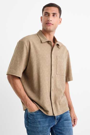Herren - Hemd - Regular Fit - Kent - strukturiert - khaki