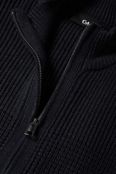 Herren - Strickjacke - strukturiert - dunkelblau