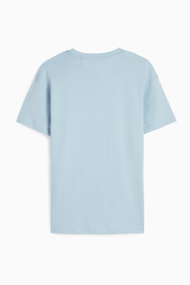 Kinder Buben - Minecraft - Kurzarmshirt - Glanz-Effekt - hellblau