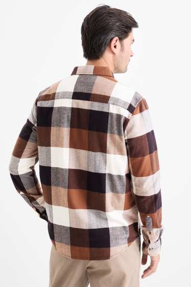 Herren - Hemd - Regular Fit - Kent - kariert - braun