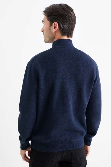Home - Jersei - texturat - blau fosc