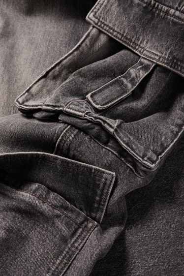 Kinder Mädchen - Cargo Jeans - jeansgrau