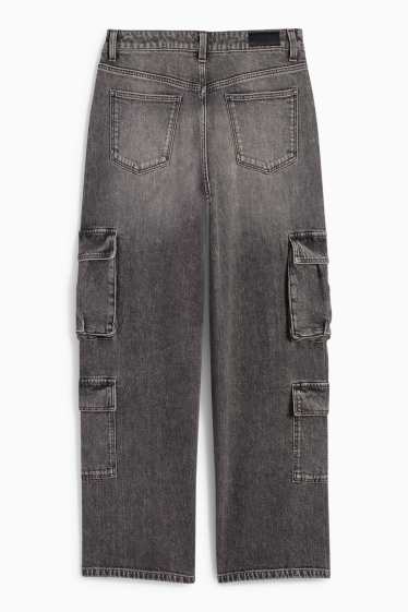 Kinder Mädchen - Cargo Jeans - jeansgrau