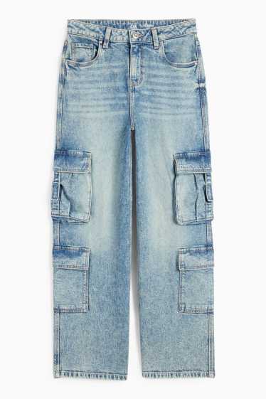 Kinderen: meisjes - Cargojeans - jeanslichtblauw