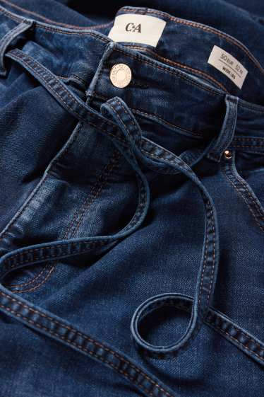 Women - Wide leg jeans - mid-rise waist - LYCRA® - denim-dark blue