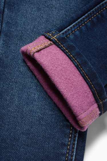 Kinder Mädchen - Blume - Skinny Jeans - Thermojeans - jeansblau