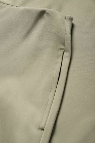 Women - Jersey trousers - high waist - wide leg - green