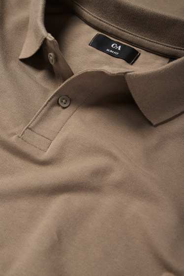 Herren - Poloshirt - Slim Fit - taupe