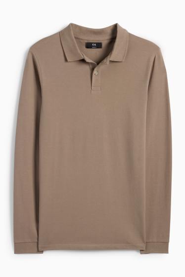 Herren - Poloshirt - Slim Fit - taupe