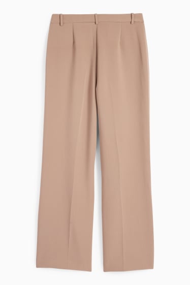 Dámské - Business kalhoty - mid waist - wide leg - béžová