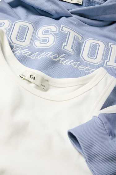 Kinder Mädchen - Boston - Set - Hoodie und Top - 2 teilig - hellblau