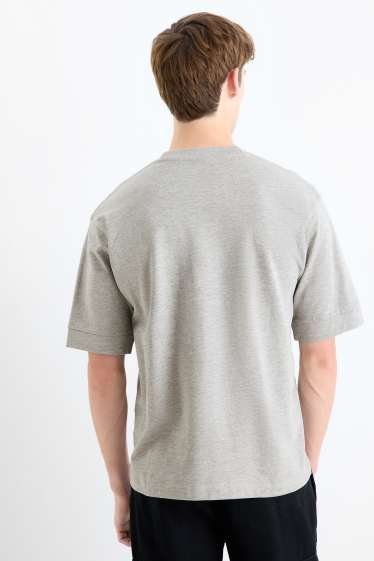 Men - T-shirt - relaxed fit - light gray-melange