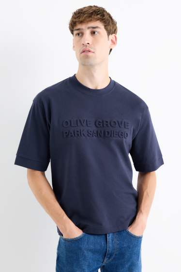 Men - T-shirt - relaxed fit - dark blue