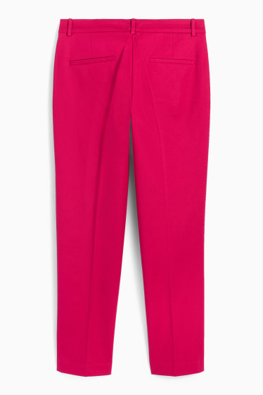 Dámské - Business kalhoty - mid waist - slim fit - tmavě růžová