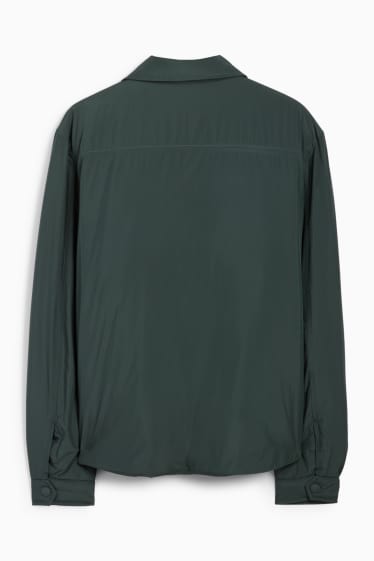 Heren - Overhemdjas - gevoerd - relaxed fit - kent - donkergroen