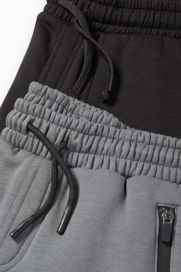Kinderen: jongens - Set van 2 - joggingbroek - grijs / zwart