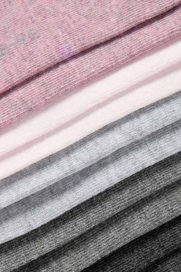 Damen - Multipack 10er - Sneakersocken - grau / rosa