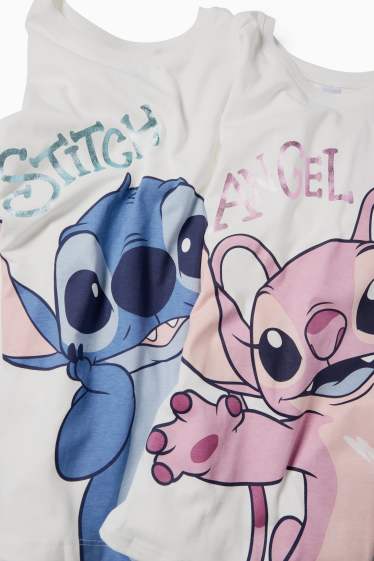 Children Girls - Multipack of 2 - Lilo & Stitch - short sleeve T-shirt - white