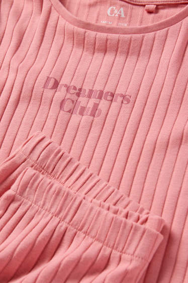Kinder Mädchen - Pyjama - 2 teilig - gerippt - pink