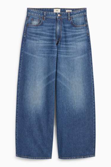 Femei - Wide leg jeans - talie joasă - denim-albastru închis