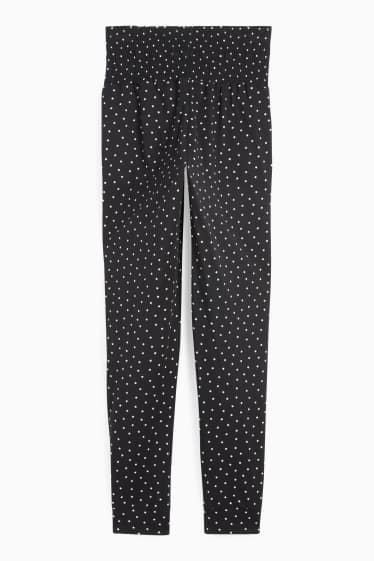 Damen - Umstands-Pyjamahose - gemustert - schwarz