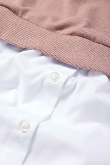 Damen - Umstands-Sweatshirt - 2-in-1-Look - rosa