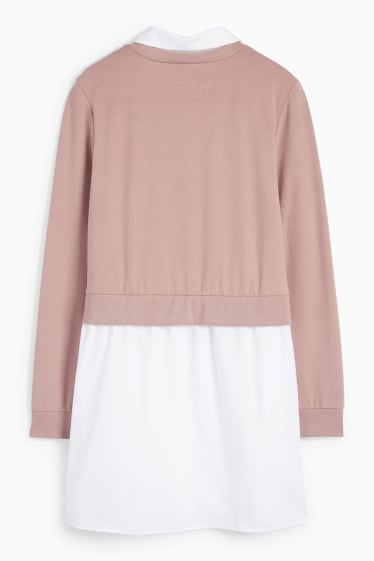 Damen - Umstands-Sweatshirt - 2-in-1-Look - rosa