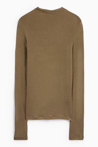 Femei - Tricou cu mânecă lungă basic - verde