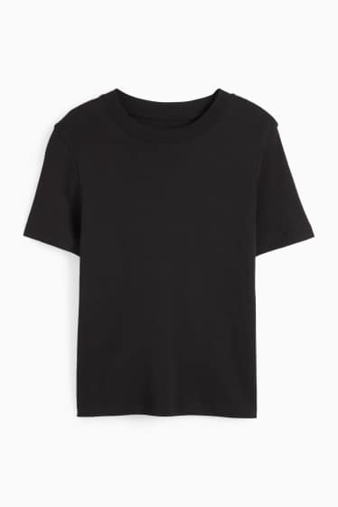 Damen - T-Shirt - Slim Fit - schwarz