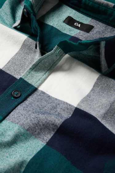 Men - Shirt - regular fit - kent collar - check - green
