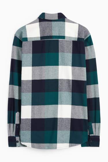 Men - Shirt - regular fit - kent collar - check - green