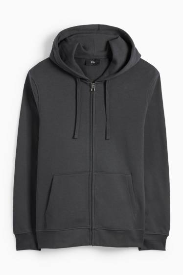 Herren - Sweatjacke mit Kapuze - dunkelgrau