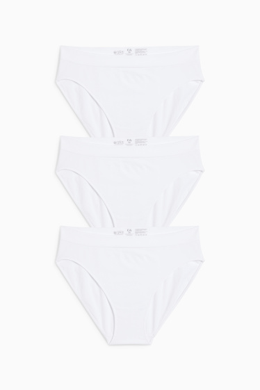 Damen - Multipack 3er - Slip - seamless - weiß