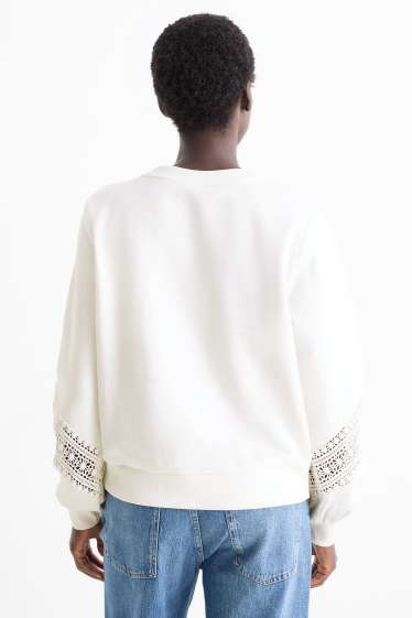 Damen - Sweatshirt - weiß
