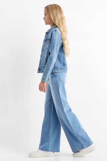Children Girls - Wide leg jeans - denim-light blue