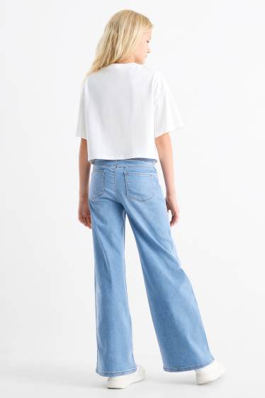 Children Girls - Wide leg jeans - denim-light blue
