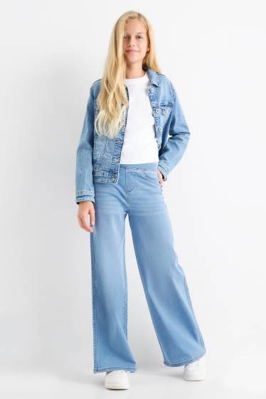 Children Girls - Wide leg jeans - denim-light blue