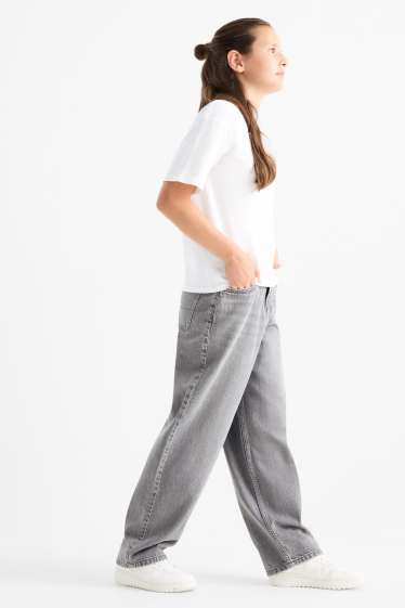 Děti - dívky - Balloon jeans - džíny - světle šedé