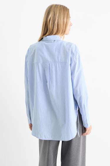 Damen - Bluse - gestreift - blau / weiss