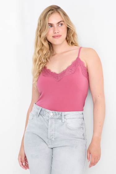 Dames - Hemdje - donker rose