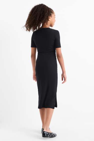 Nena - Vestit estil samarreta - acanalat - negre