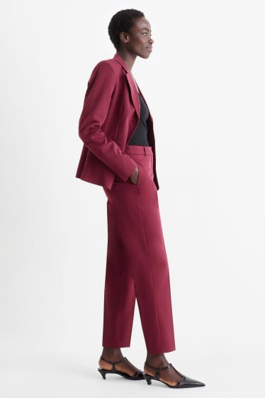 Damen - Business-Hose - Mid Waist - Slim Fit - bordeaux